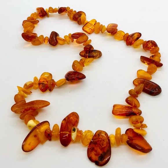 Vintage Natural Amber Nugget Necklace - Picture 1 of 16
